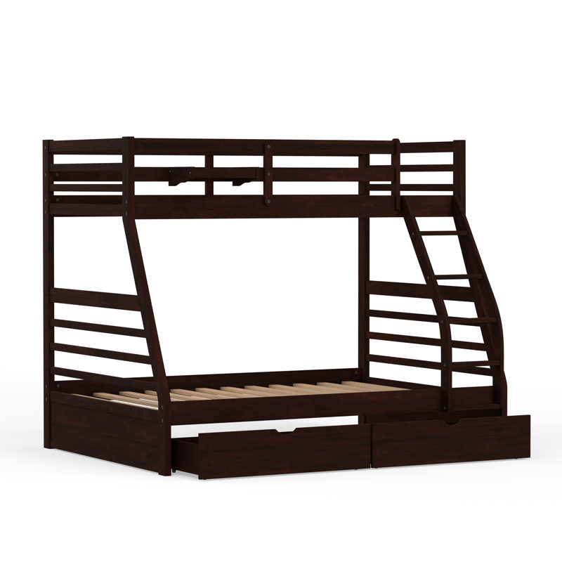 Viv + Rae Klaus Solid Wood Twin Over Full Bunk Bed, Hanging Nightstand